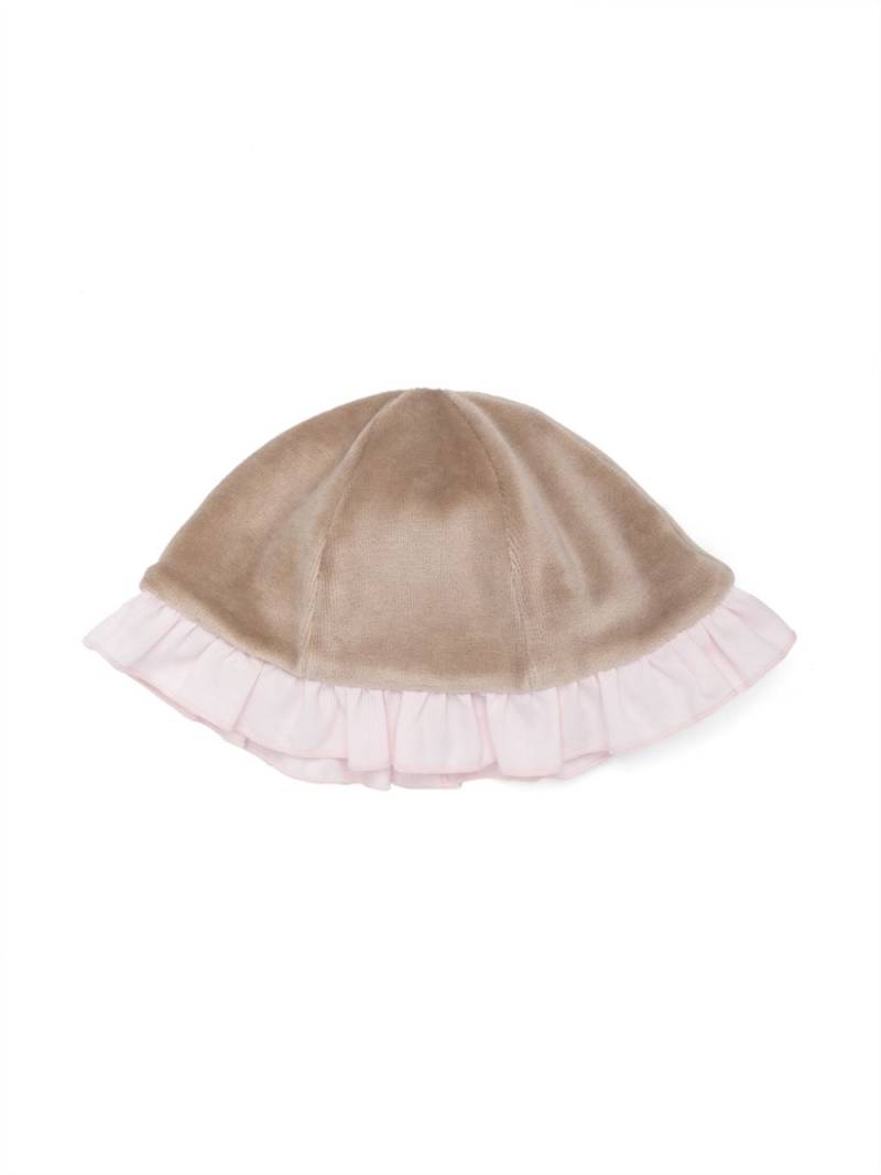 La Stupenderia ruffled-hem cotton-blend beanie - Neutrals von La Stupenderia