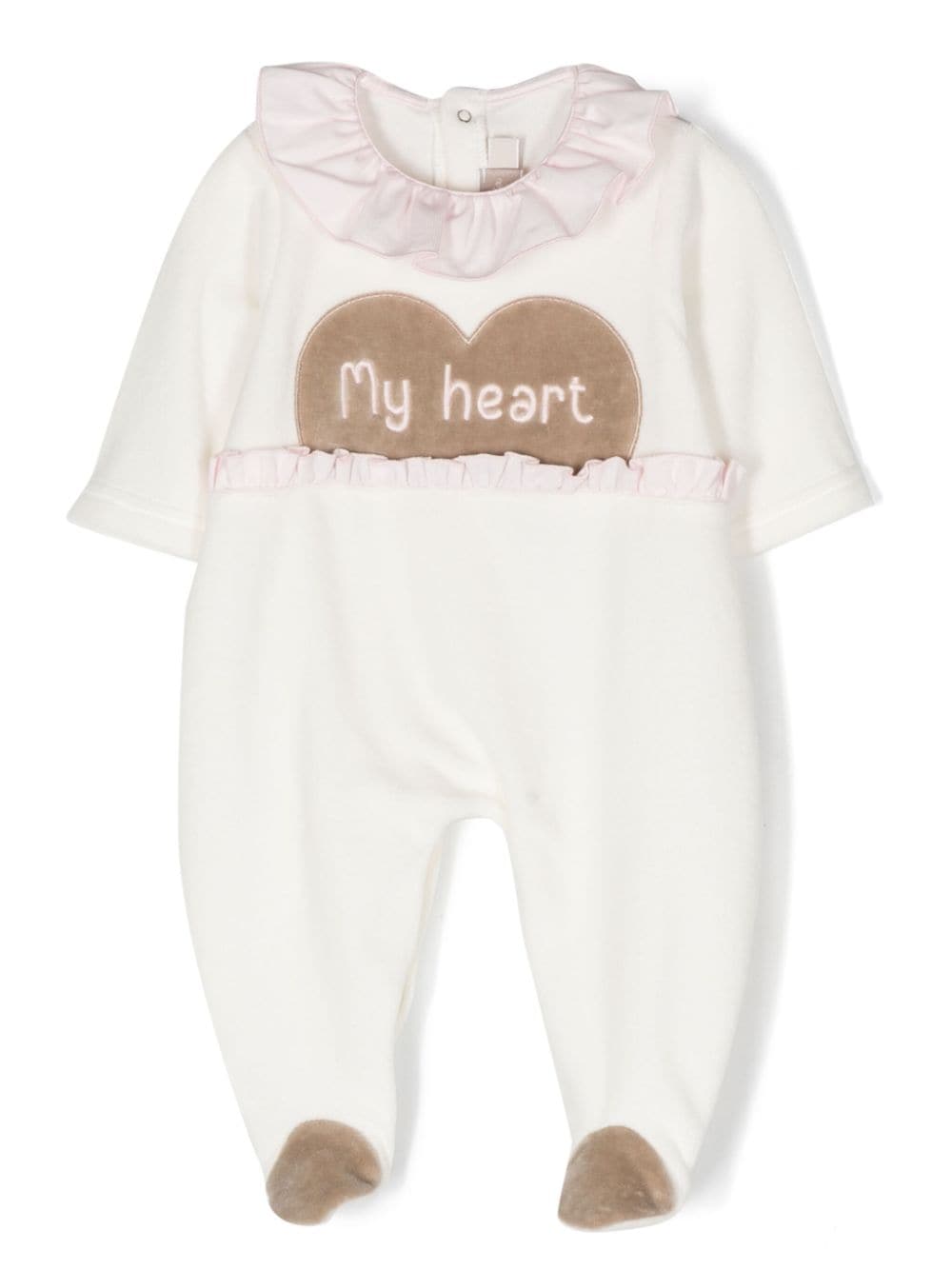 La Stupenderia slogan-embroidered cotton pyjamas - White von La Stupenderia