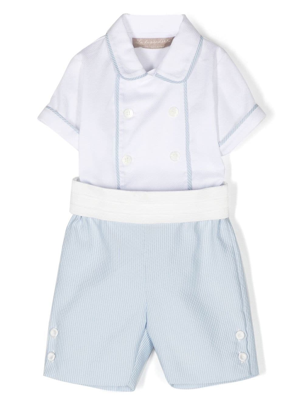 La Stupenderia striped short set - White von La Stupenderia