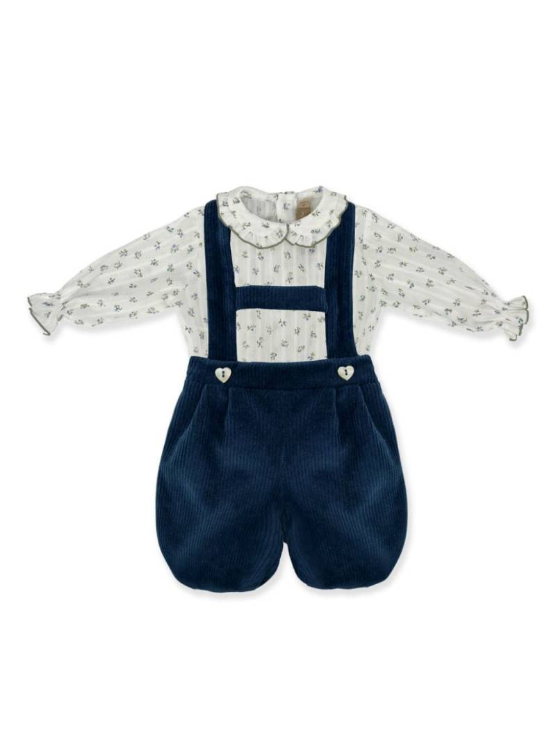 La Stupenderia velvet dungarees and body set - Blue von La Stupenderia