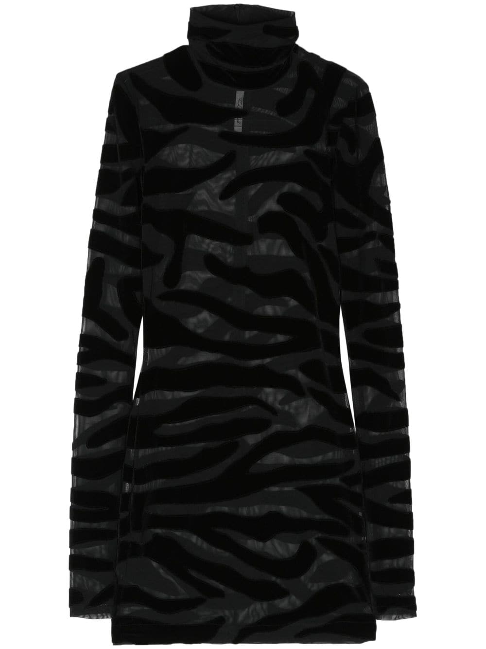 LaQuan Smith Tiger-print velvet minidress - Black von LaQuan Smith