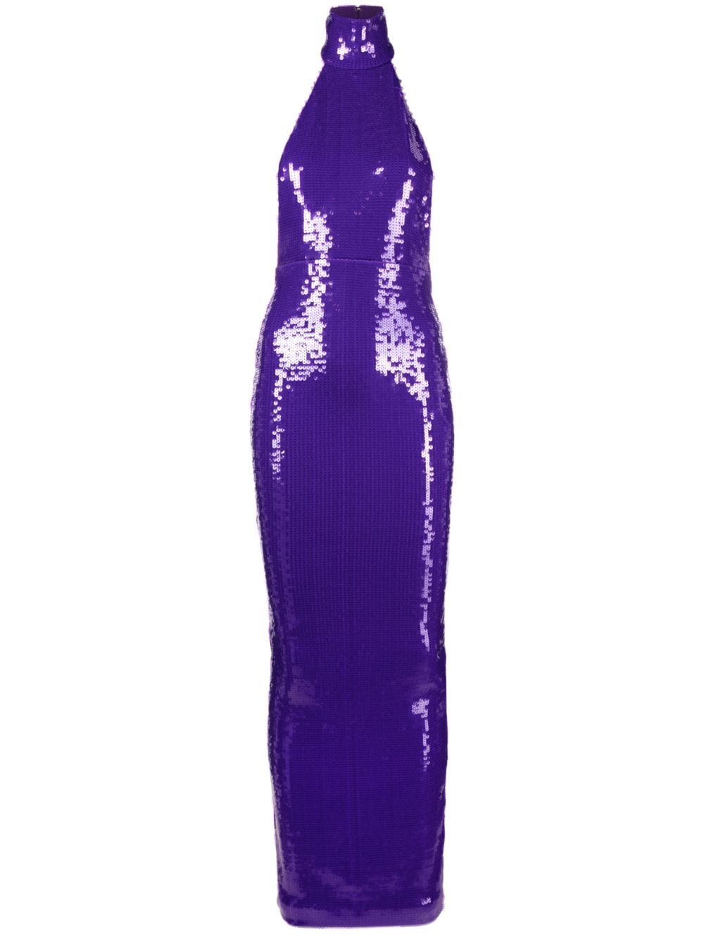 LaQuan Smith halterneck sequin gown - Purple von LaQuan Smith