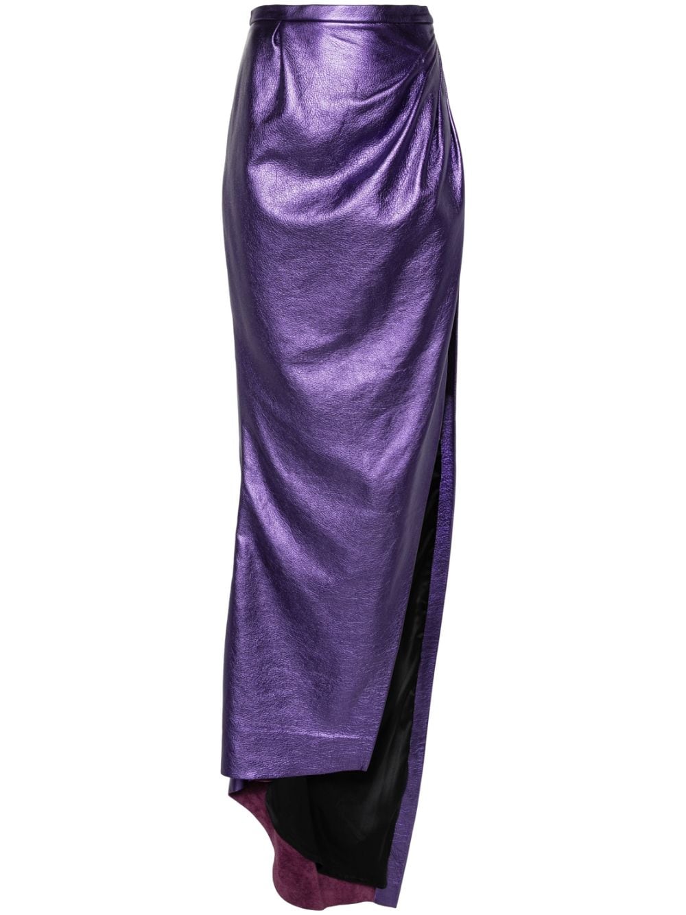 LaQuan Smith leather maxi skirt - Purple von LaQuan Smith