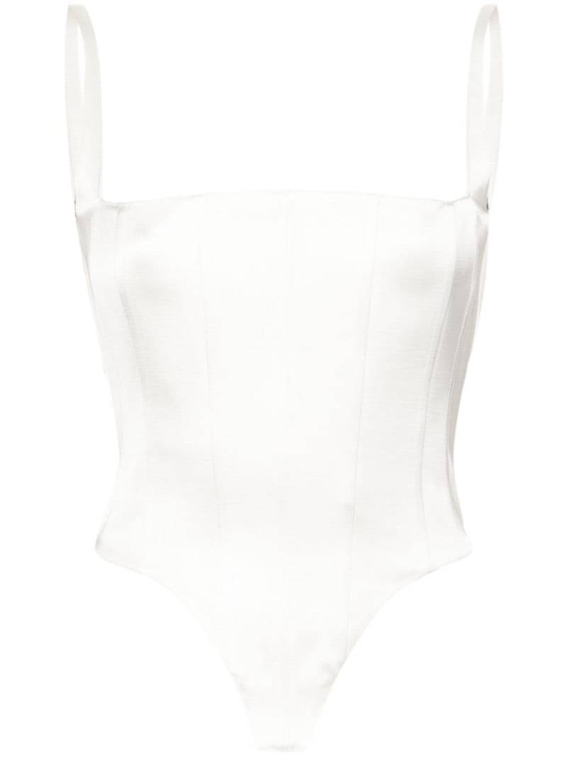 LaQuan Smith square-neck corset-style top - White von LaQuan Smith