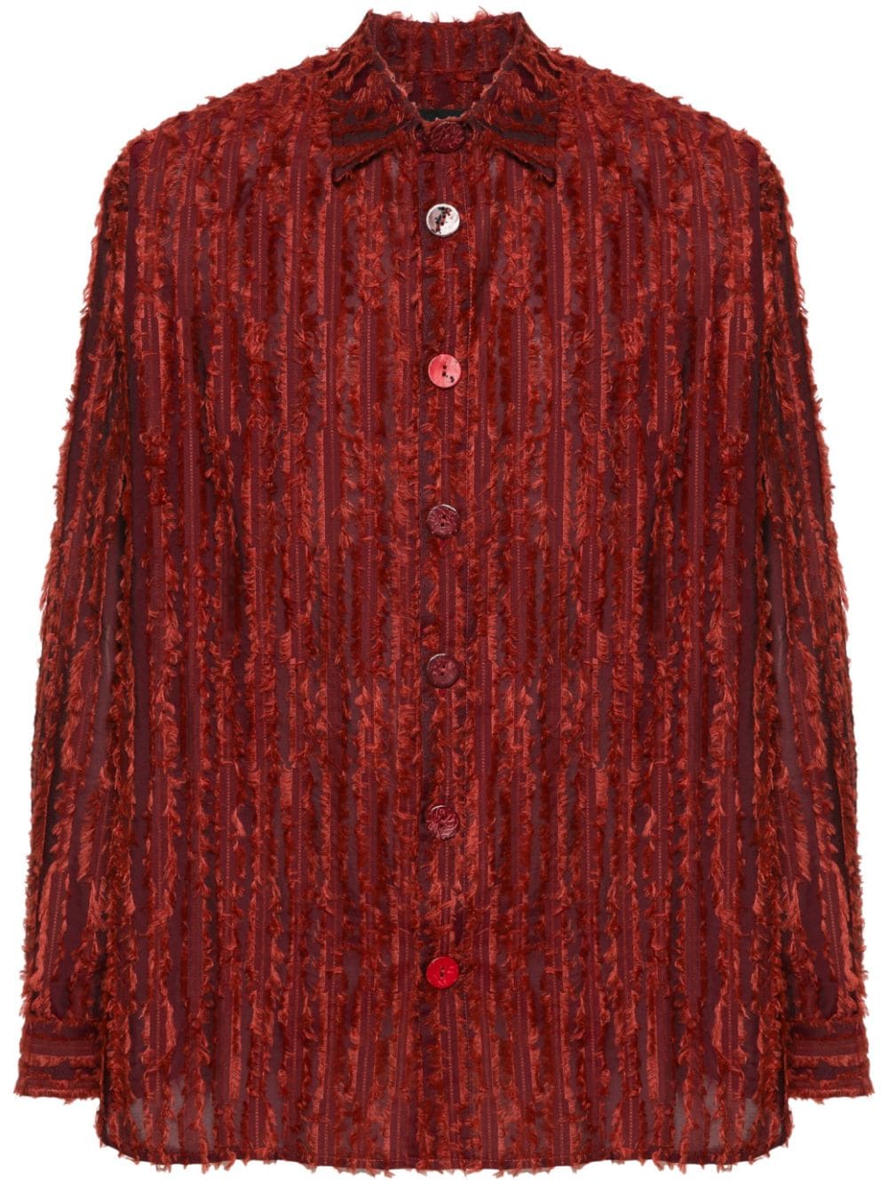 Labrum London frayed striped shirt - Red von Labrum London