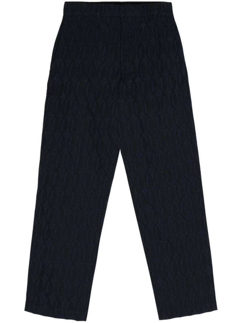 Labrum London monogram-jacquard straight-leg trousers - Blue von Labrum London