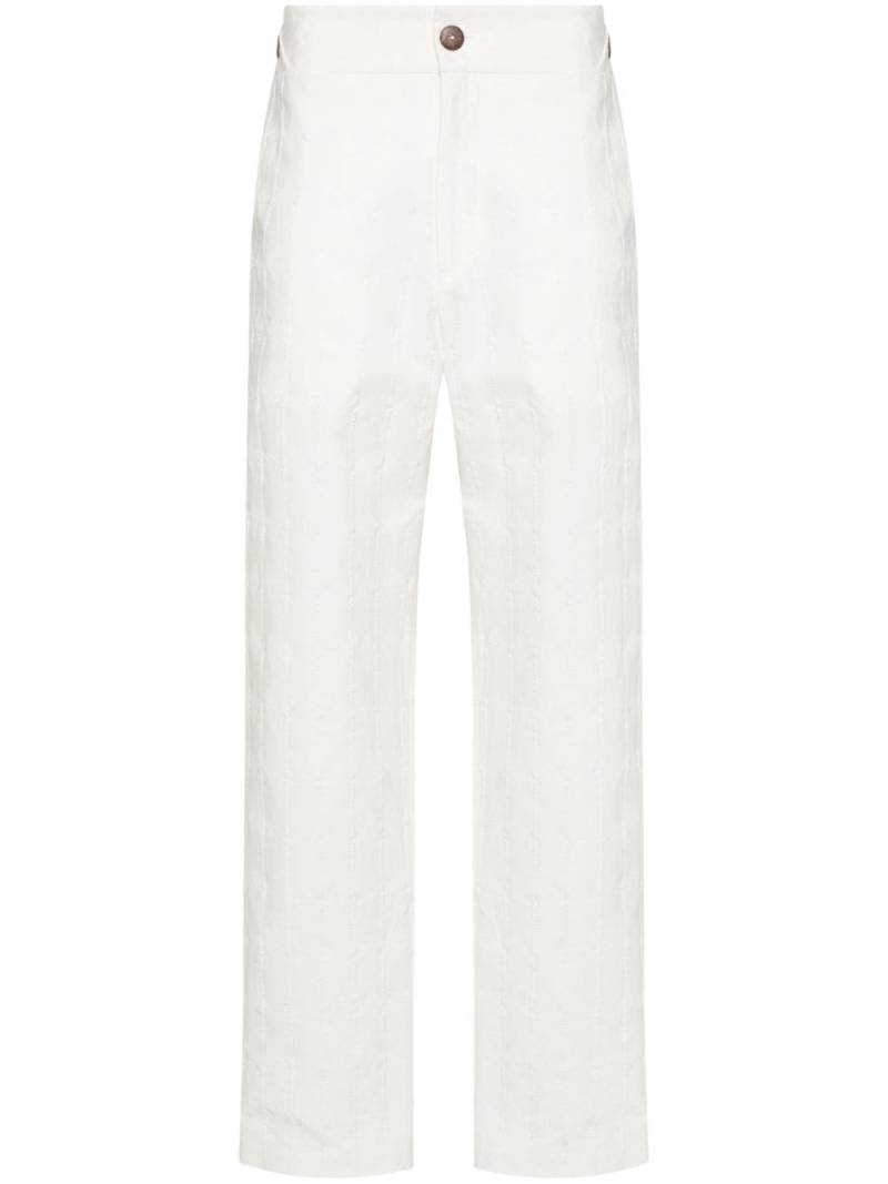 Labrum London monogram-jacquard straight-leg trousers - Neutrals von Labrum London