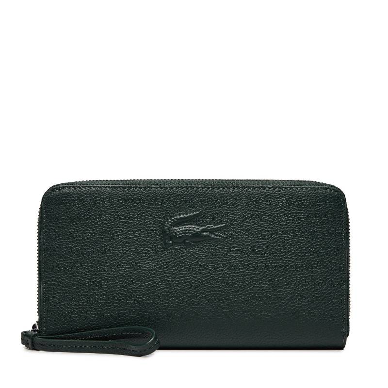 Große Damen Geldbörse Lacoste Large City Court leather Billfold NF4508IE Grün von Lacoste