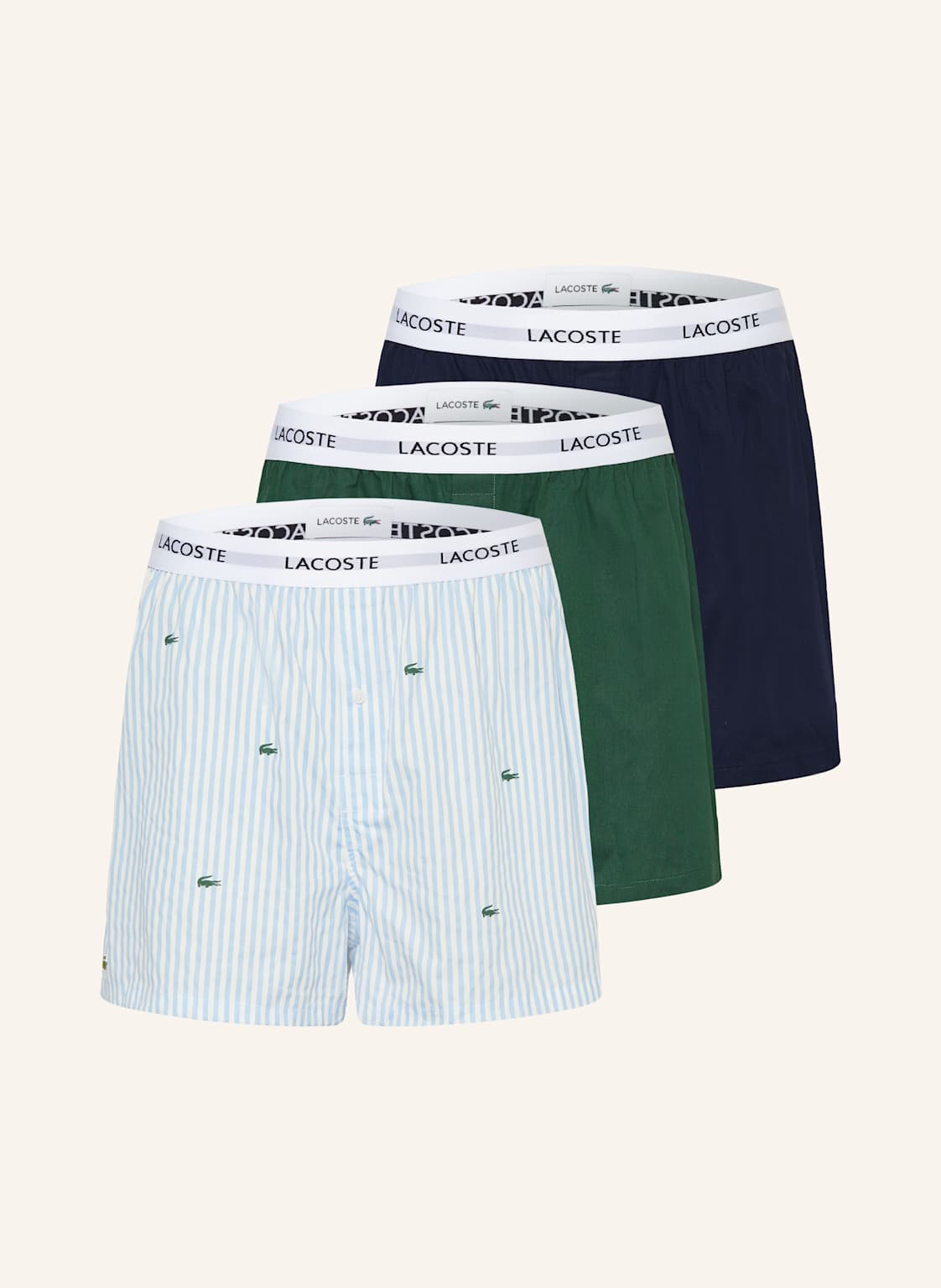 Lacoste 3er-Pack Boxershorts gruen Lacoste 3er-Pack Boxershorts gruen von Lacoste