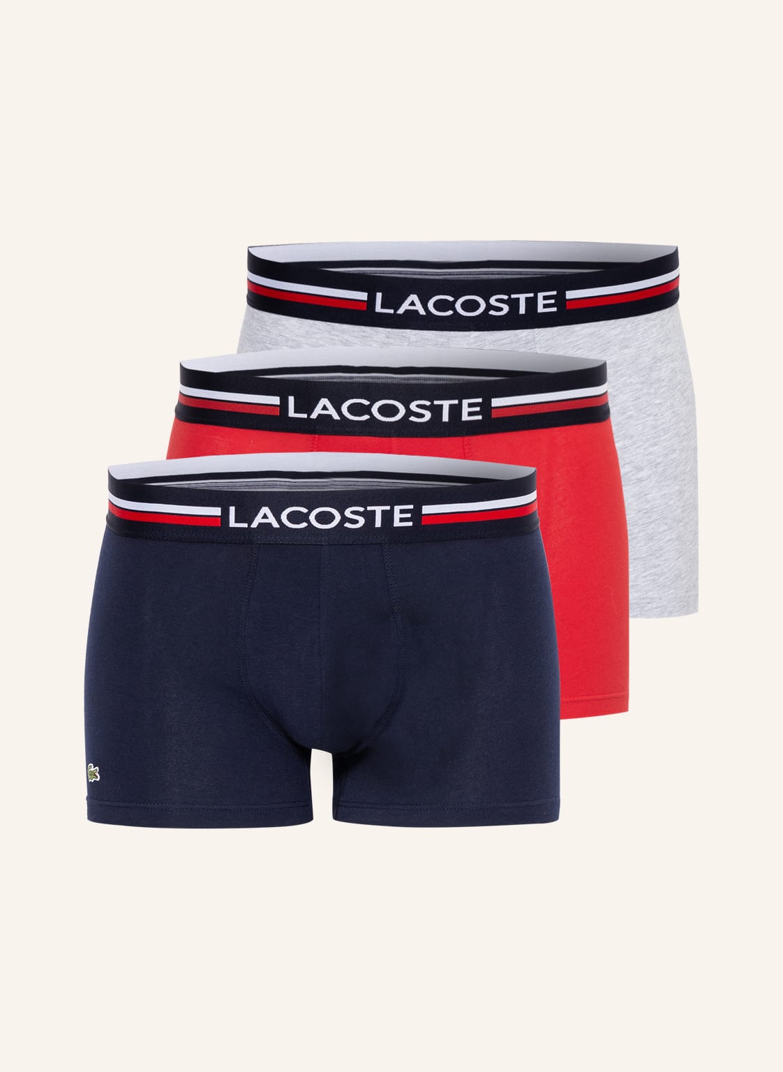 Lacoste 3er-Pack Boxershorts rot von Lacoste