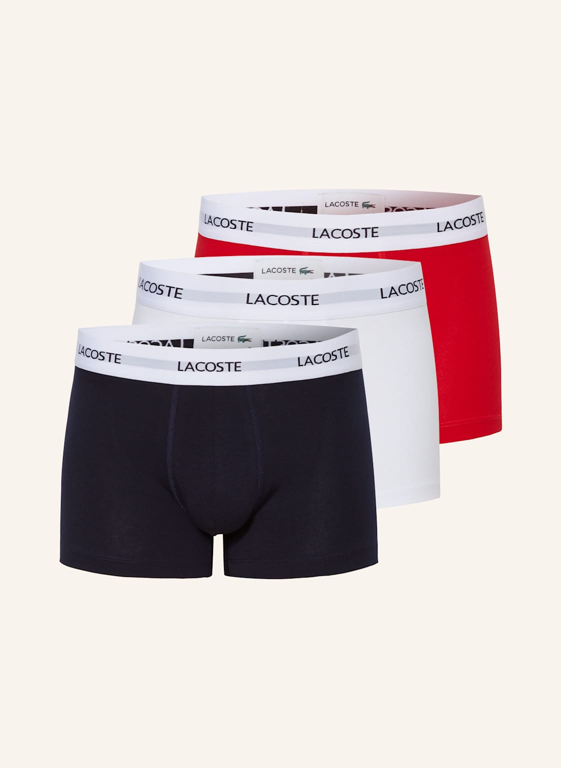 Lacoste 3er-Pack Boxershorts rot Lacoste 3er-Pack Boxershorts rot von Lacoste