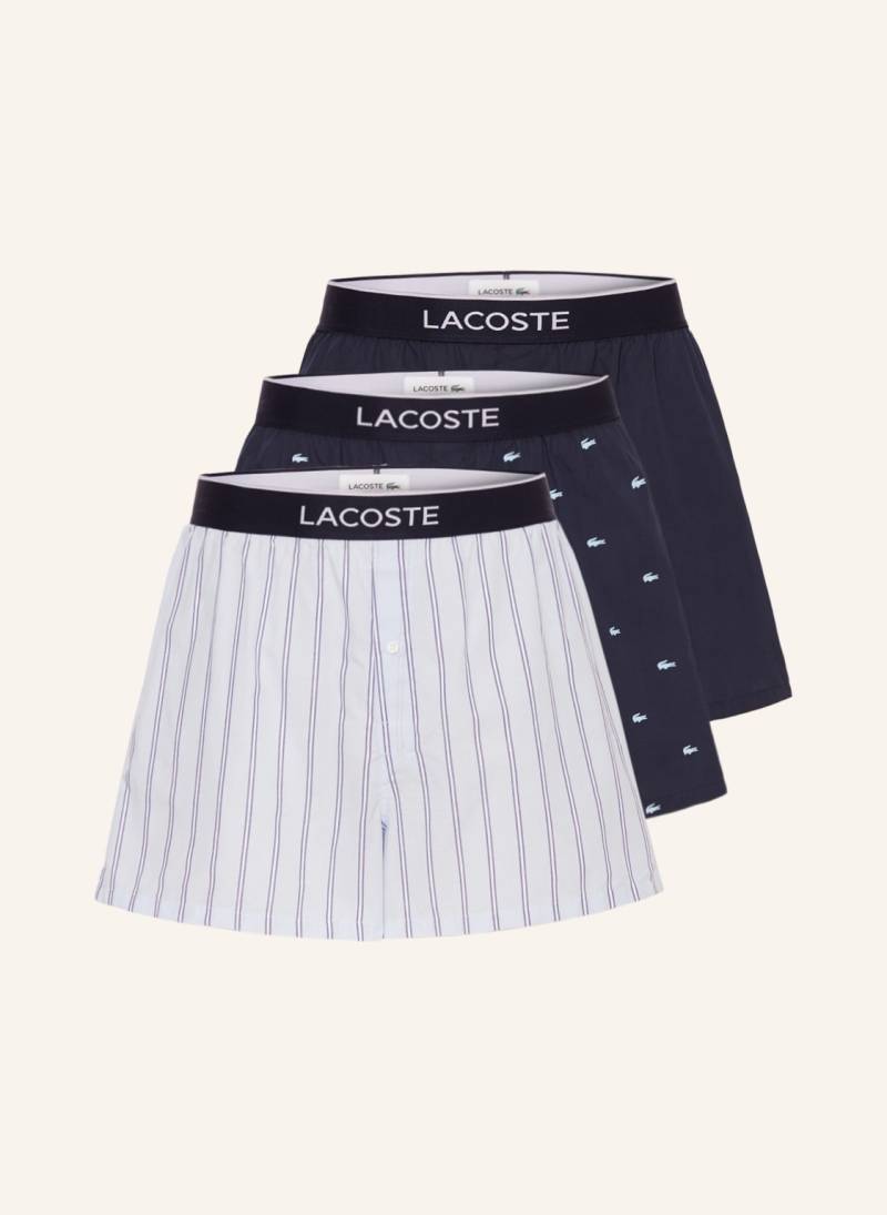 Lacoste 3er-Pack Web-Boxershorts blau von Lacoste