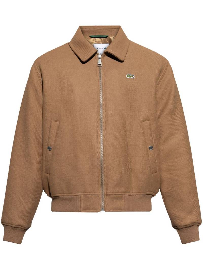 Lacoste Crocodile-patch wool jacket - Brown von Lacoste