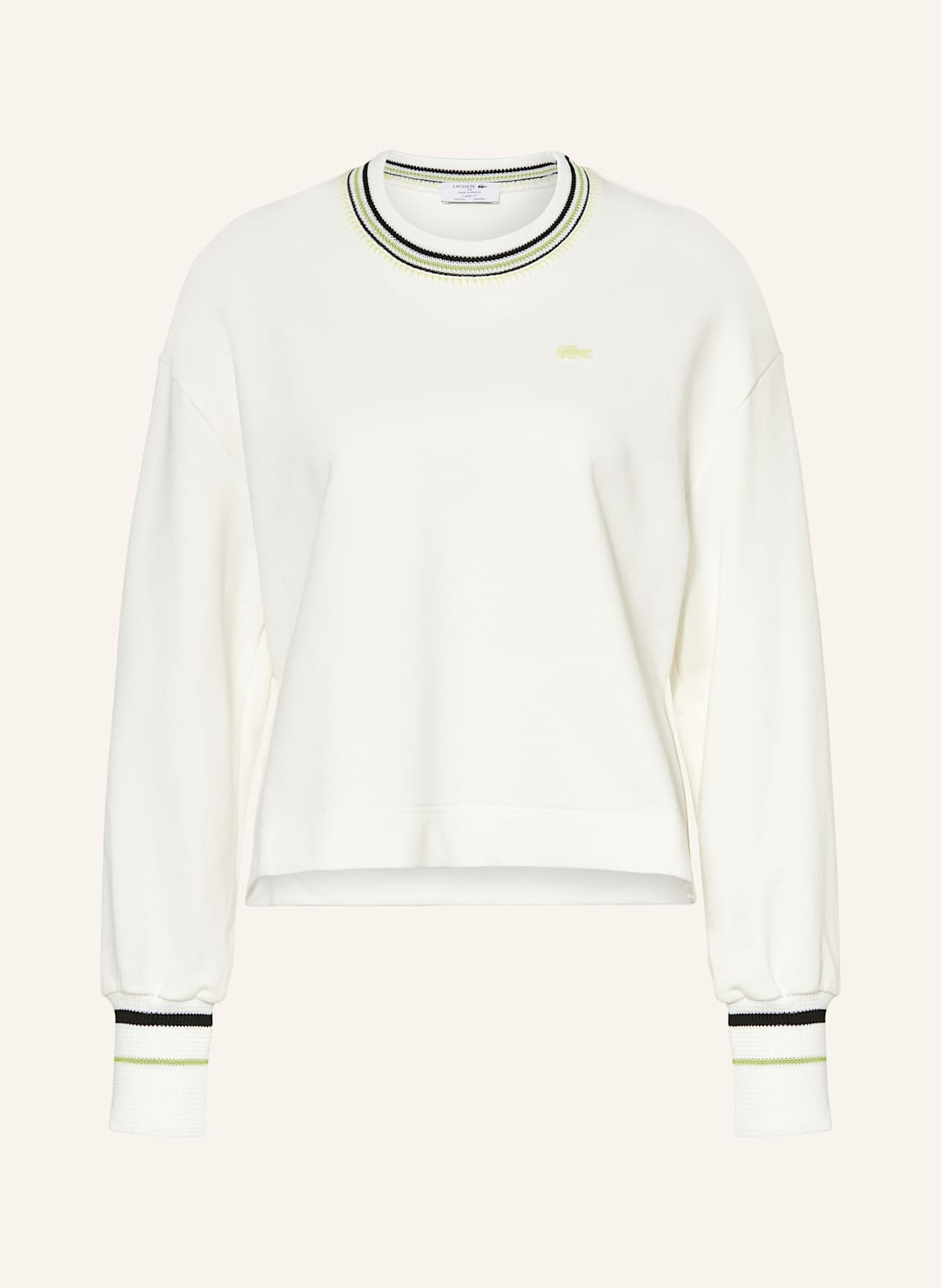 Lacoste Cropped-Sweatshirt weiss von Lacoste