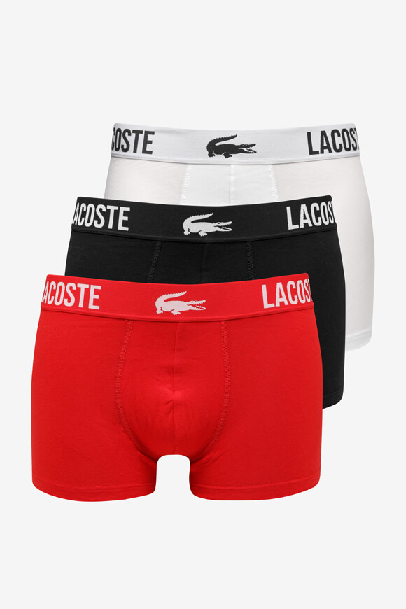 Lacoste Dreierpack Boxershorts | Rot + Schwarz + Weiss | Herren  | L von Lacoste