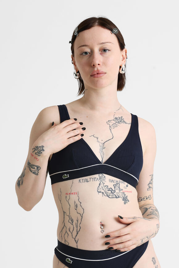 Lacoste Geripptes Bralette | Navy | Damen  | L von Lacoste