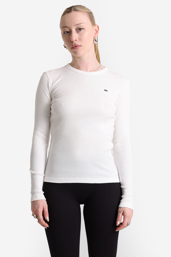 Lacoste Geripptes Langarmshirt | Flour | Damen  | 34 von Lacoste