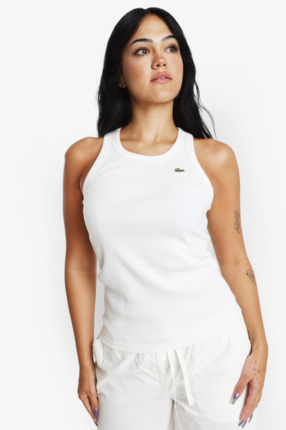 Lacoste Geripptes Tanktop | Offwhite | Damen  | 36 von Lacoste