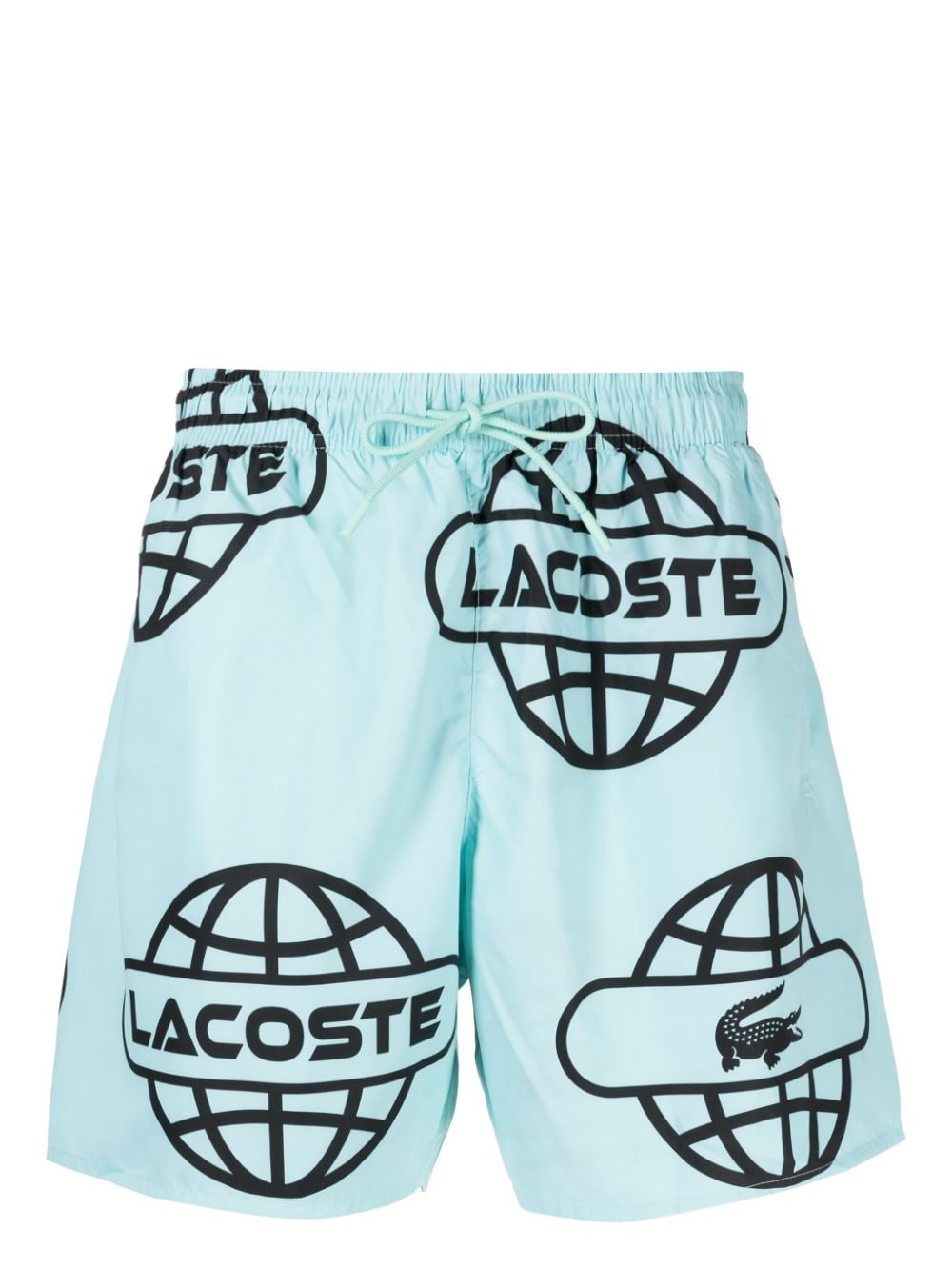 Lacoste Globe-print swim shorts - Green von Lacoste