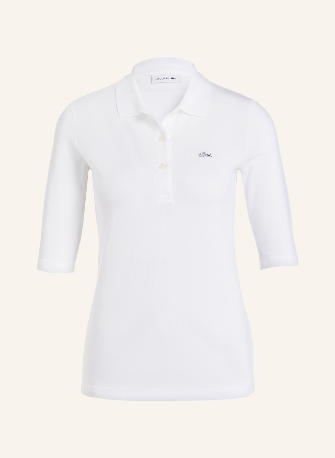 Lacoste Piqué-Poloshirt Mit 3/4-Arm weiss von Lacoste