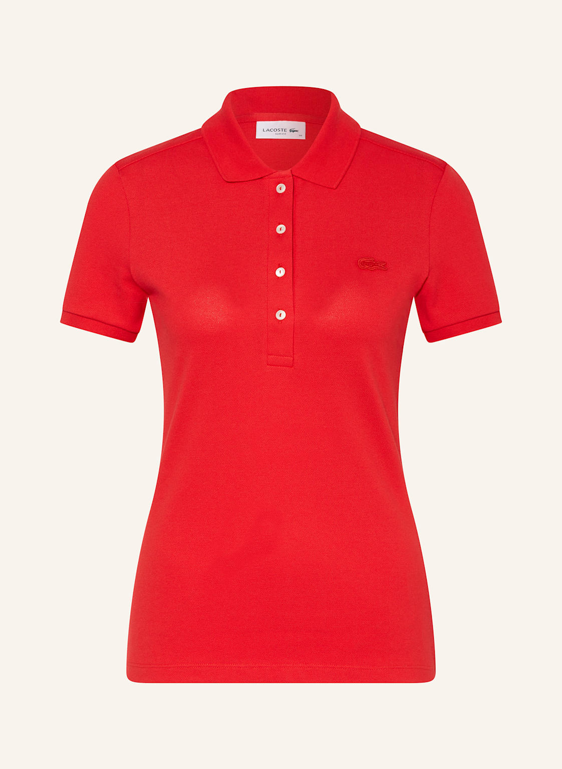 Lacoste Piqué-Poloshirt Slim Fit rot von Lacoste