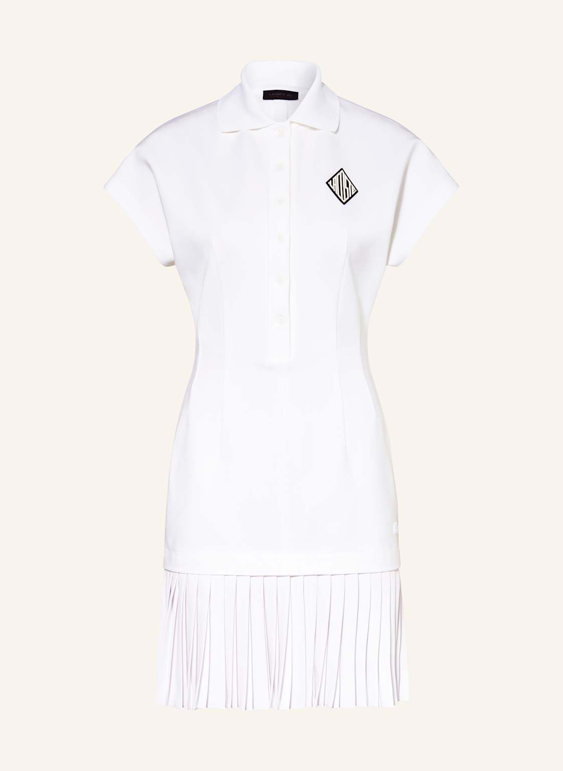 Lacoste Polokleid Laura Im Materialmix Mit Plissees weiss Lacoste Polokleid Laura Im Materialmix Mit Plissees weiss von Lacoste
