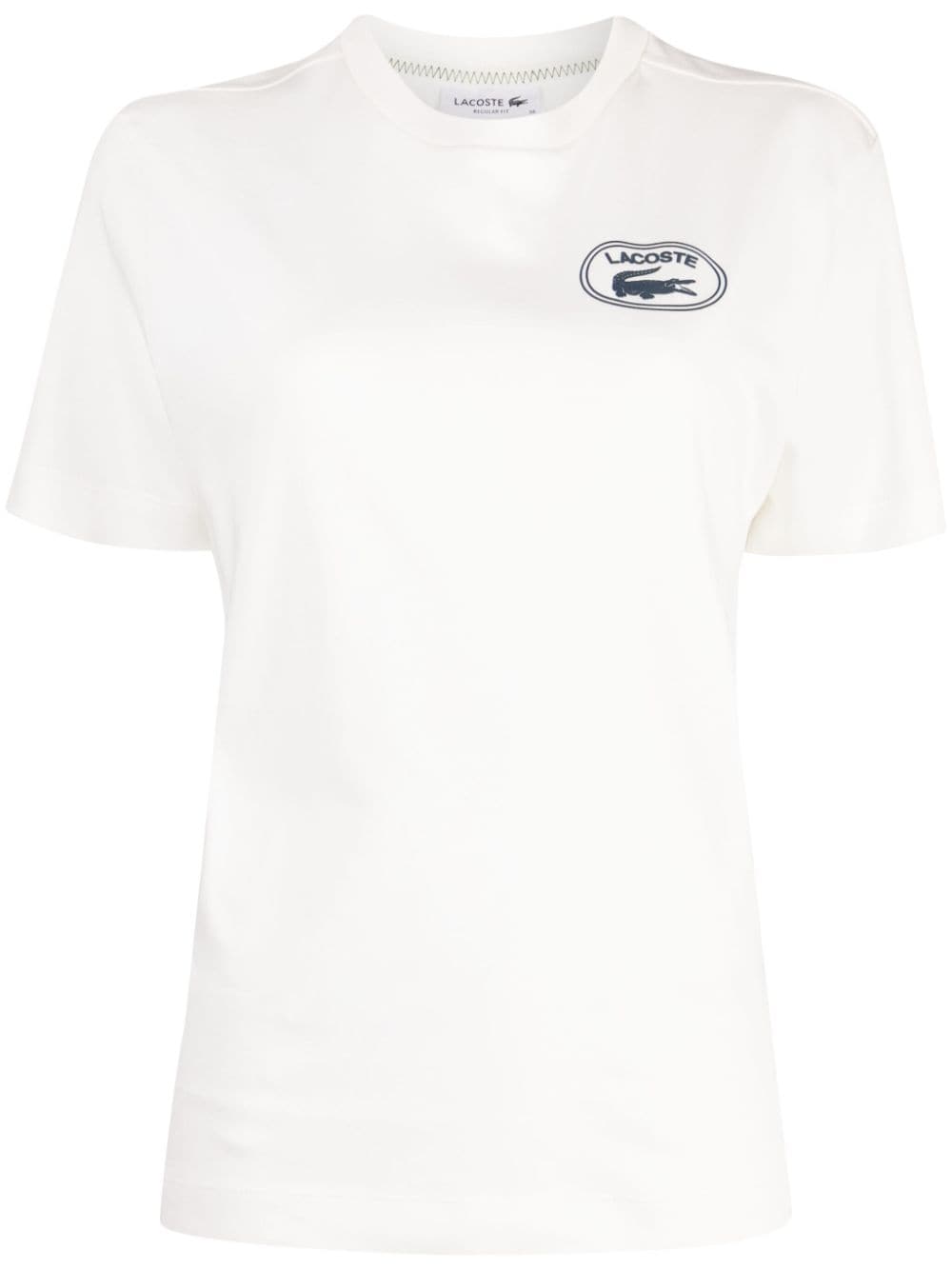 Lacoste Signature-print cotton T-shirt - White von Lacoste