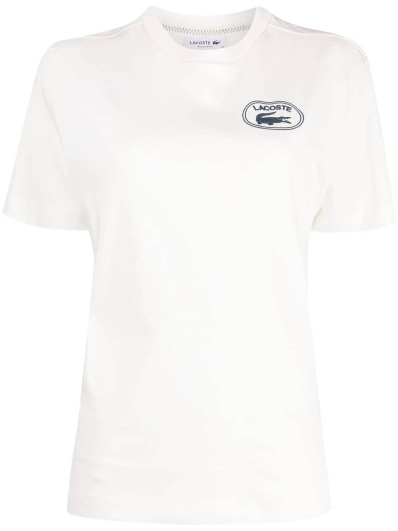 Lacoste Signature-print cotton T-shirt - White von Lacoste