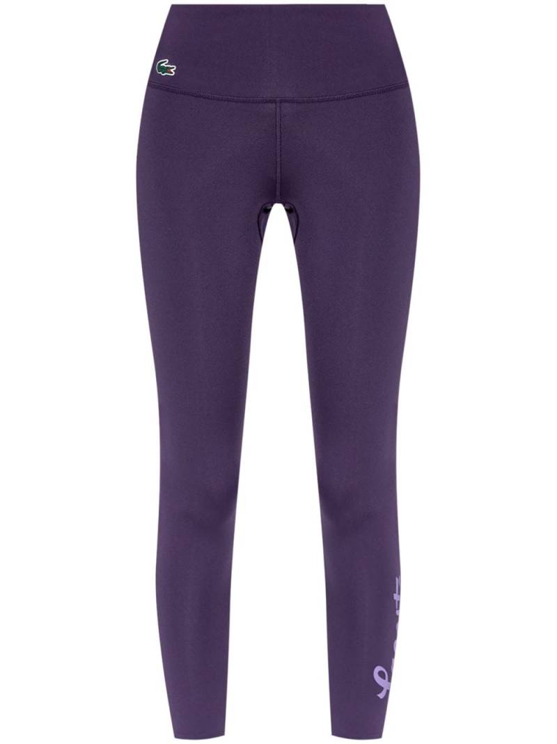 Lacoste Sport Ultra-Dry stretch logo-print leggings - Purple von Lacoste