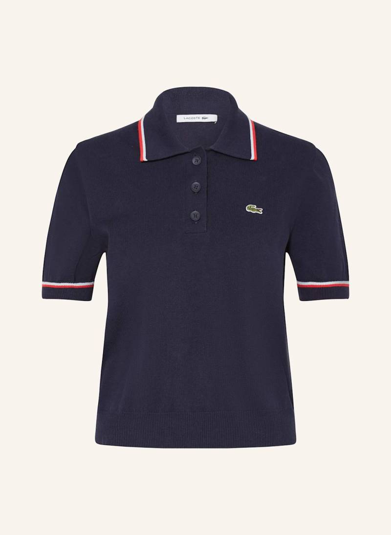 Lacoste Strick-Poloshirt blau von Lacoste