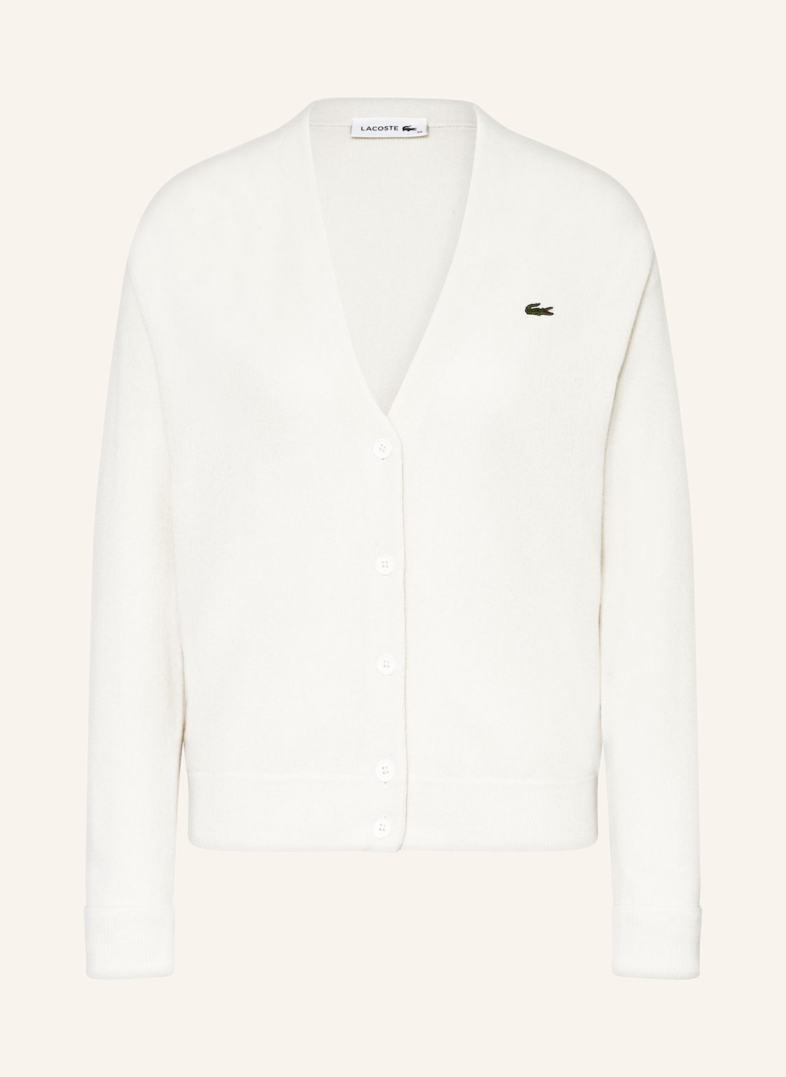 Lacoste Strickjacke Mit Galonstreifen weiss von Lacoste