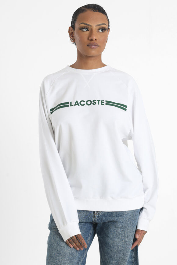 Lacoste Sweatshirt | White + Green | Damen  | L von Lacoste