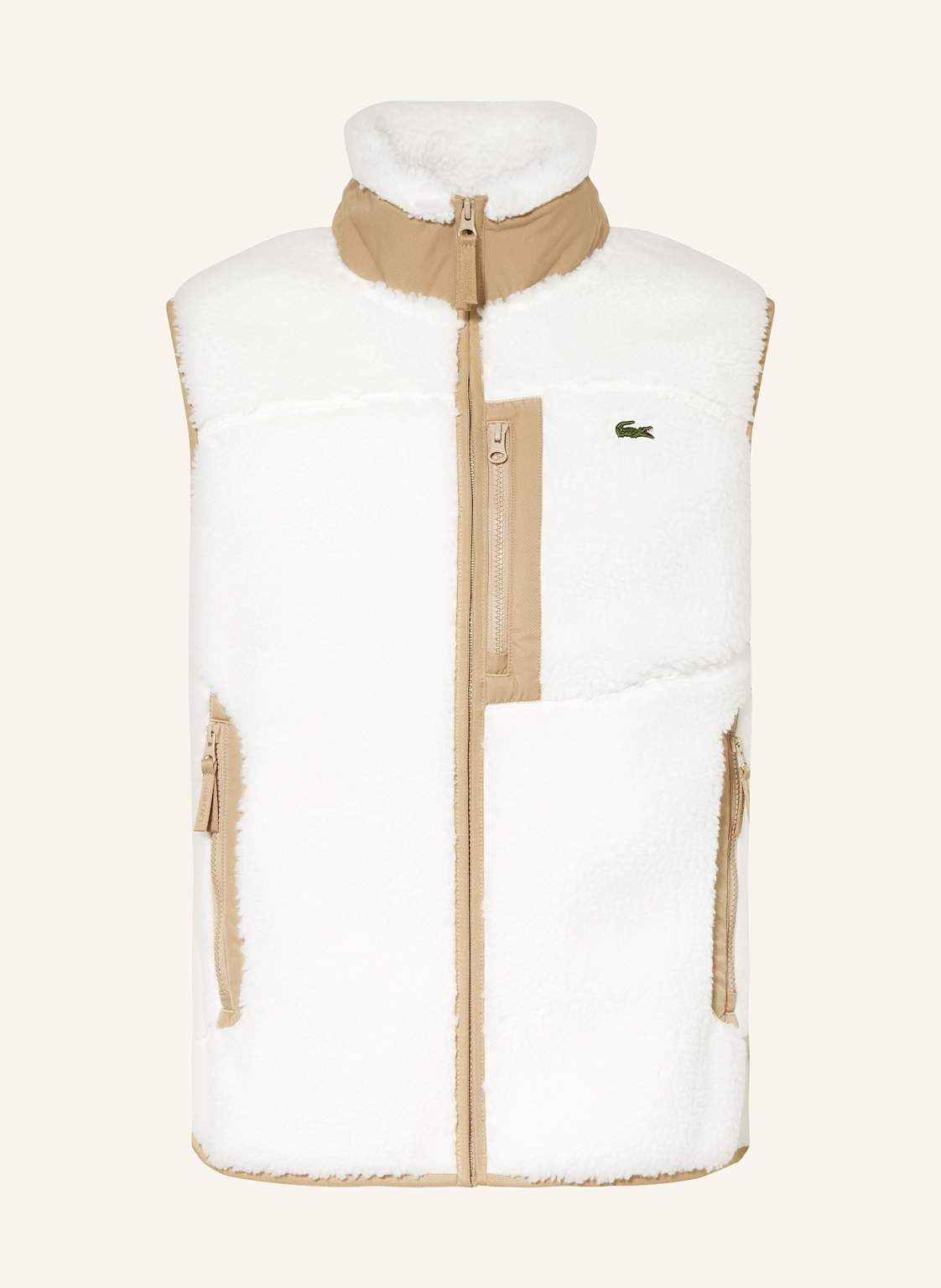 Lacoste Teddyfell-Weste weiss von Lacoste