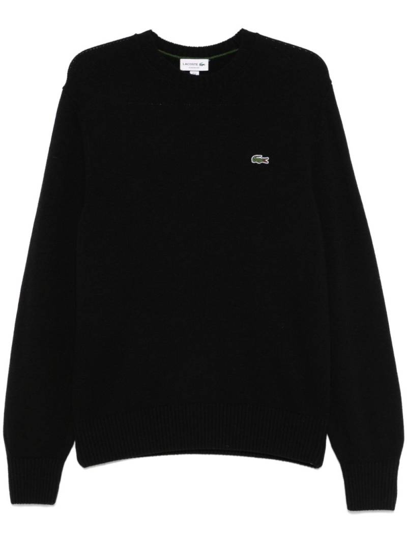 Lacoste carded-wool crew-neck sweater - Black von Lacoste