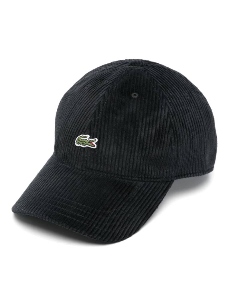 Lacoste cotton corduroy cap - Black von Lacoste