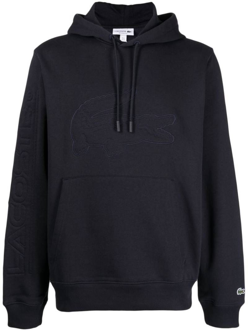 Lacoste crocodile drawstring hoodie - Blue von Lacoste