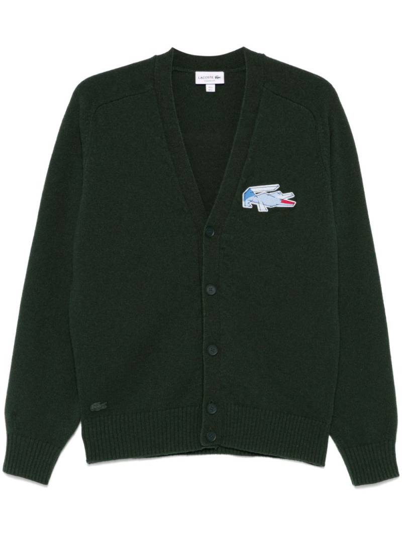 Lacoste crocodile-emblem wool cardigan - Green von Lacoste