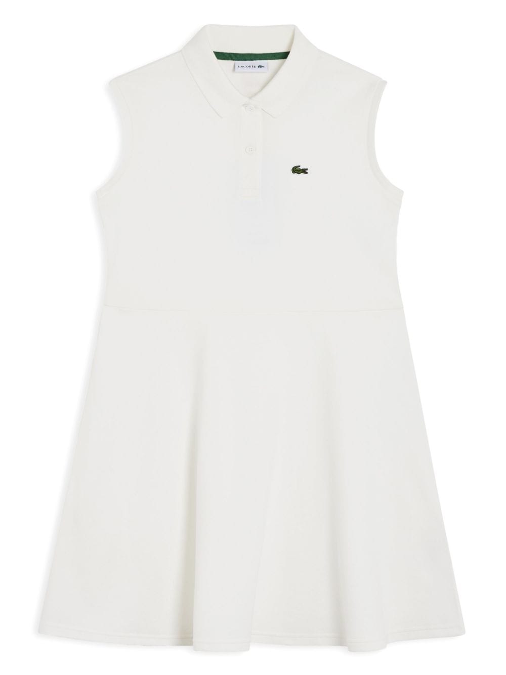 Lacoste crocodile-embroidered flared dress - White von Lacoste