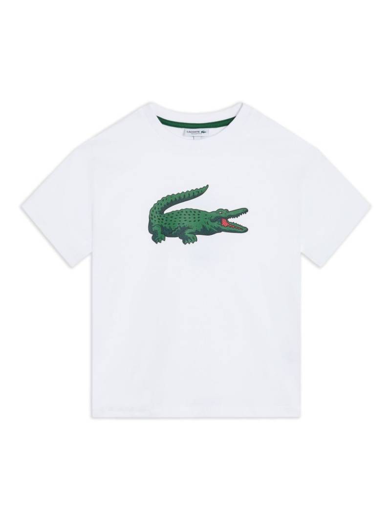 Lacoste crocodile logo-print cotton T-shirt - White von Lacoste