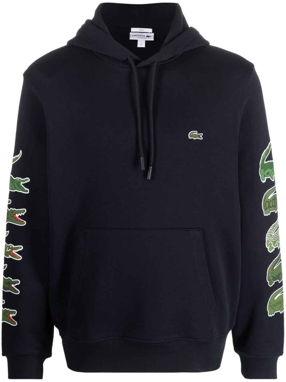 Lacoste crocodile-print cotton hoodie - Blue von Lacoste