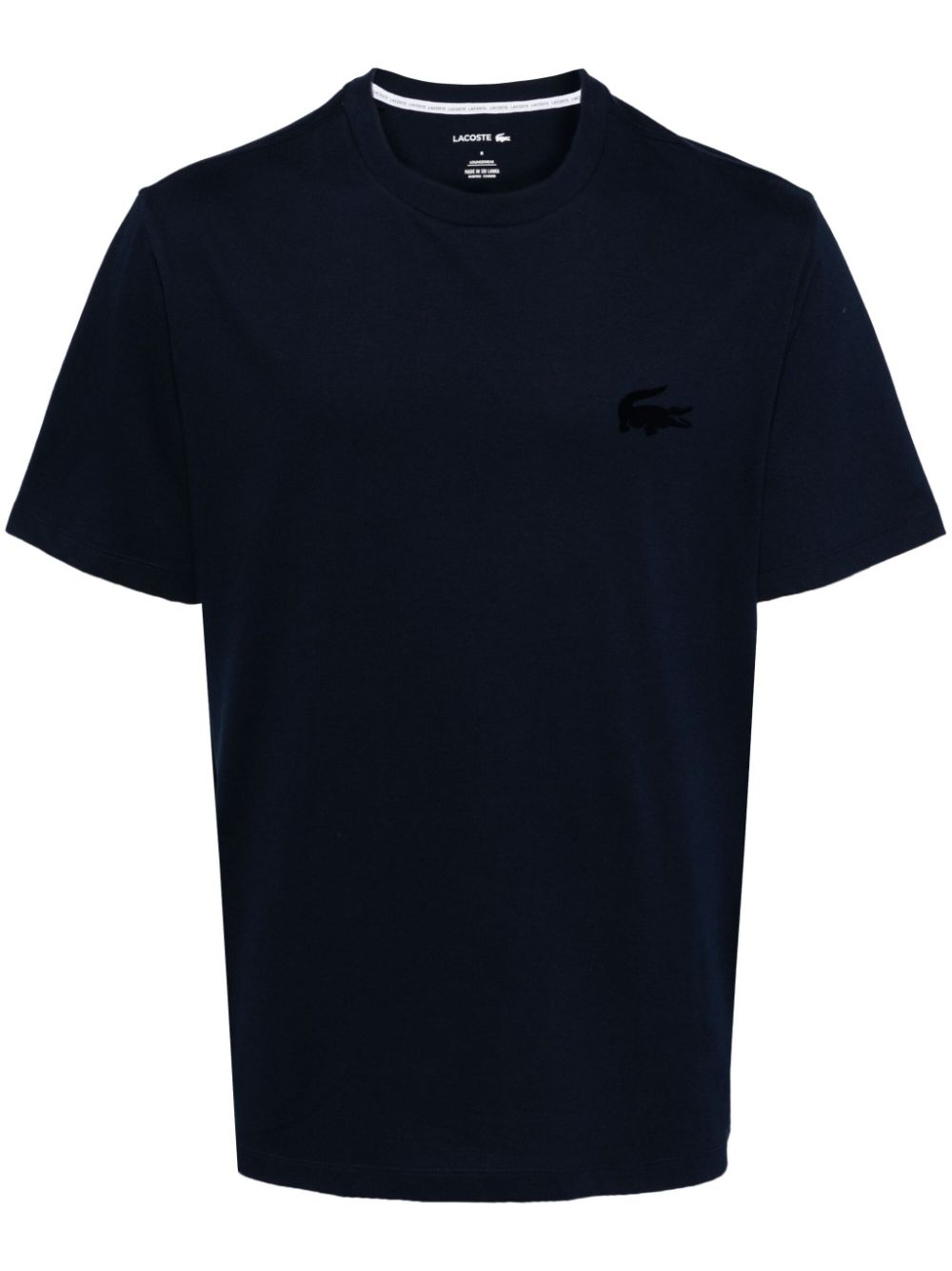 Lacoste devoré effect logo T-shirt - Blue von Lacoste