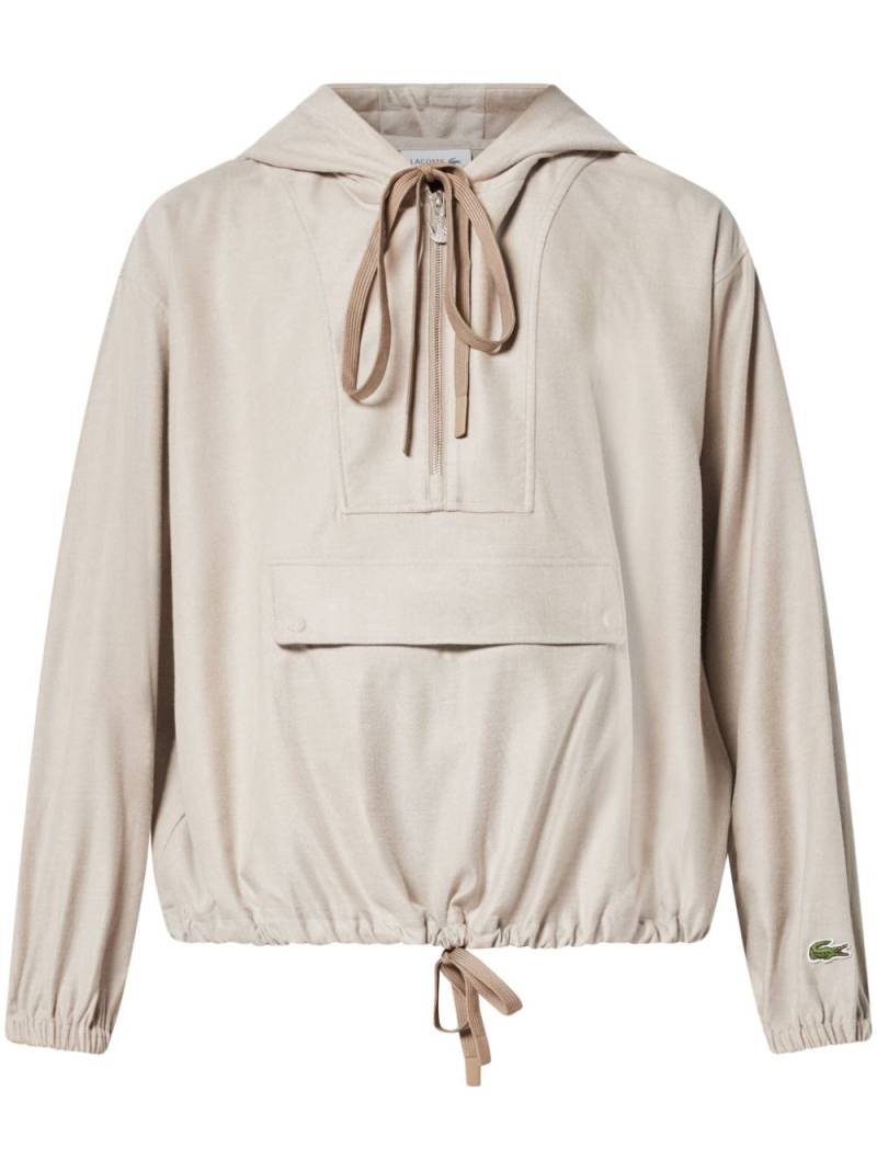 Lacoste drawstring cotton hoodie - Neutrals von Lacoste