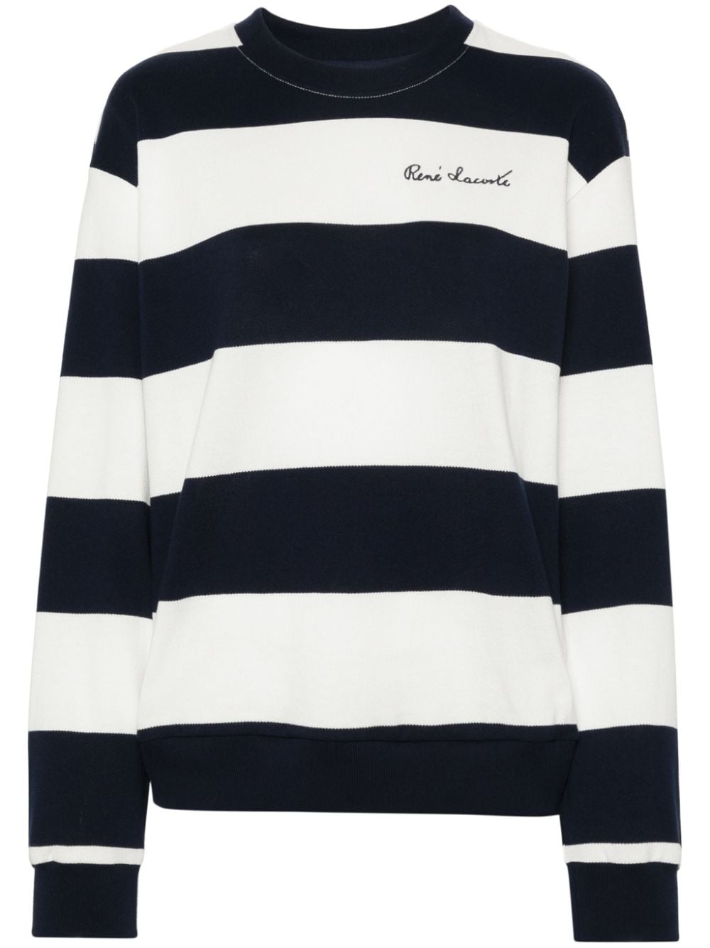 Lacoste embroidered-logo striped sweatshirt - Blue von Lacoste