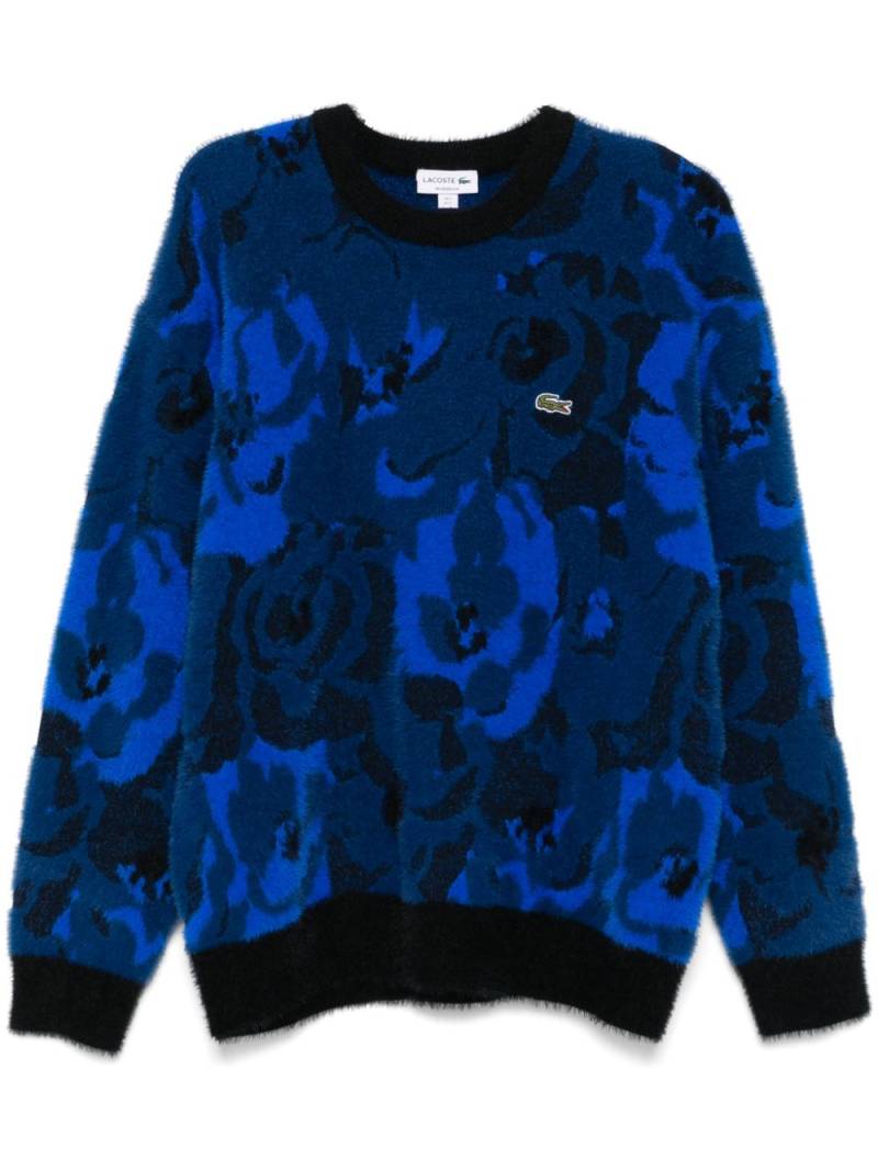 Lacoste floral-pattern jacquard sweater - Blue von Lacoste