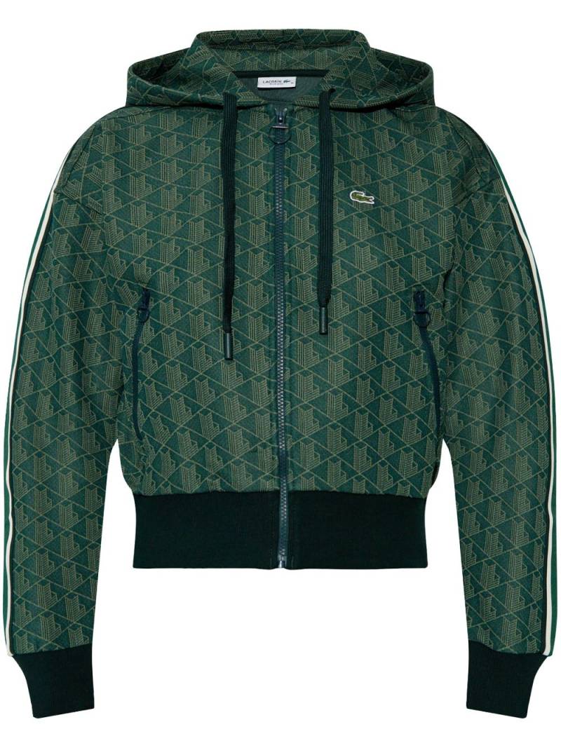 Lacoste jacquard monogram hooded jacket - Green von Lacoste