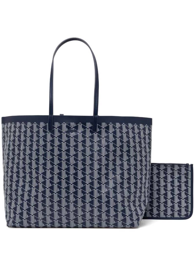 Lacoste large Zely monogram tote bag - Blue von Lacoste