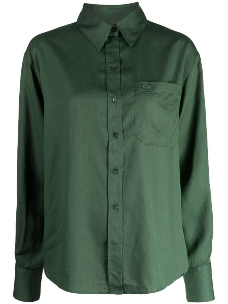 Lacoste logo-appliqué button-up shirt - Green von Lacoste