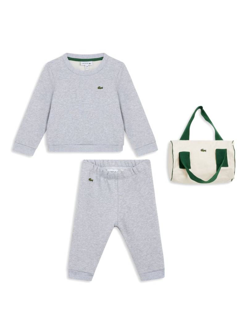 Lacoste logo-appliqué cotton tracksuit set - Grey von Lacoste