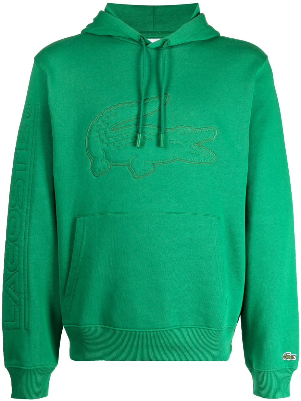 Lacoste logo-appliqué jersey hoodie - Green von Lacoste