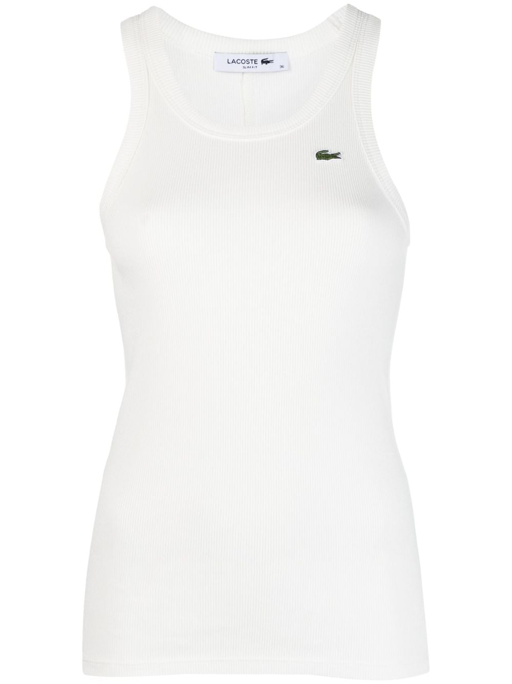 Lacoste logo-appliqué knitted tank top - White von Lacoste